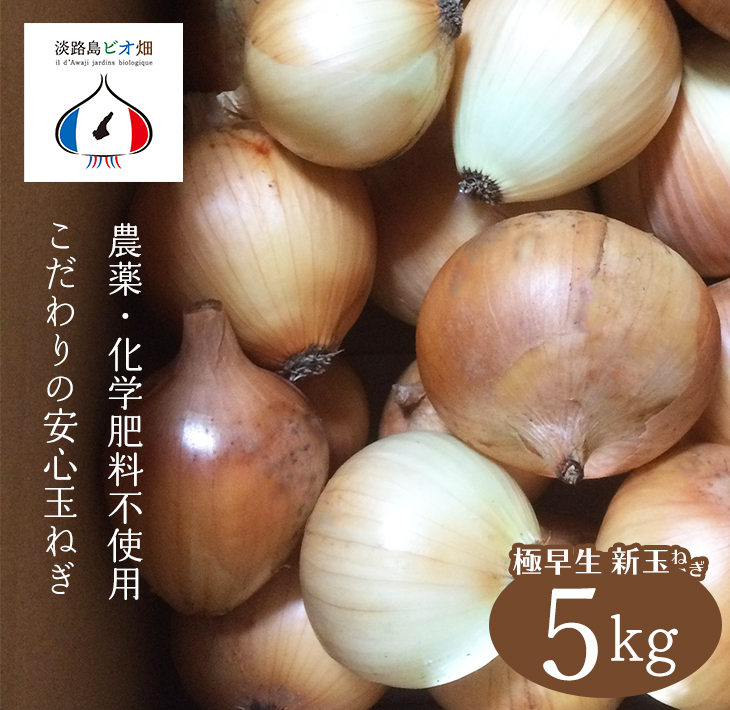 農薬・化学肥料不使用　こだわりの固定種新玉ねぎ【発送