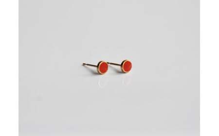 ピアス 丸 レッド K18 七宝 | ピアス アクセサリー Kenichi Kondo