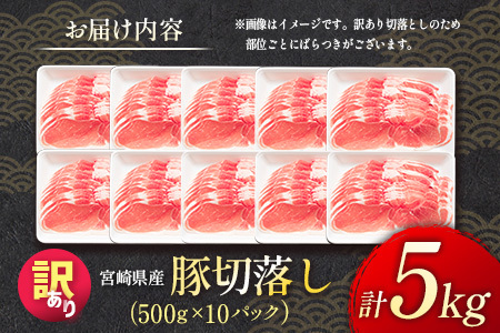 【最短3日～5日以内出荷】訳あり 宮崎県産 豚切落し 5kg C325-2506-5D