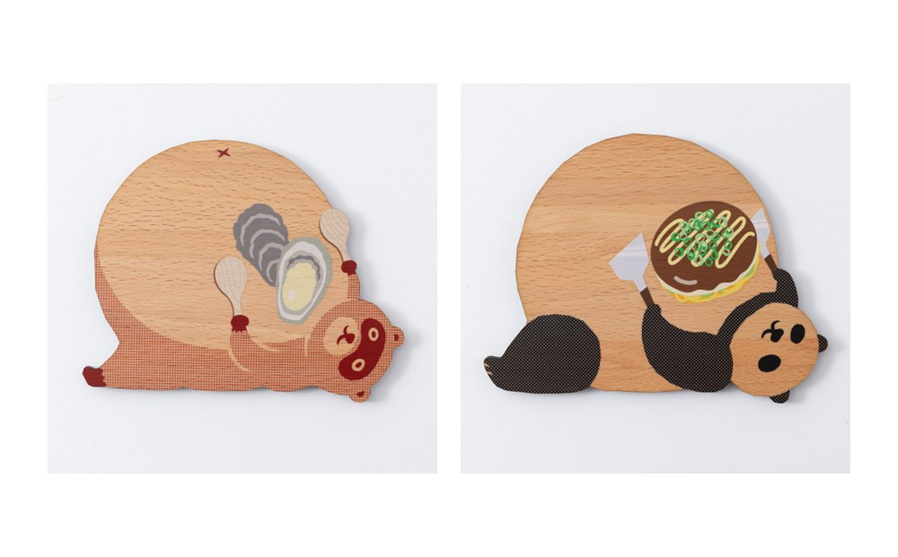 Ten＆O　木製プレートコレクション  ひろしまたぬき × ひろしまぱんだ　各1枚 合計2枚入り