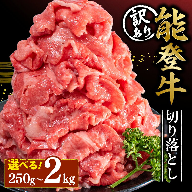 【ふるさと納税】 【選べる容量】 牛肉 切り落とし 250g 550g 1.1kg 2kg 訳あり 黒毛和牛 能登牛 定期便あり 全3回 HACCP 認定 小分け とろける 食感 A5 ランク ブランド 和牛 国産 肉 お盆 ギフト 冷凍 簡易包装 ごちそう 石川県 石川 羽咋 牛 牛肉 すき焼き しゃぶしゃぶ