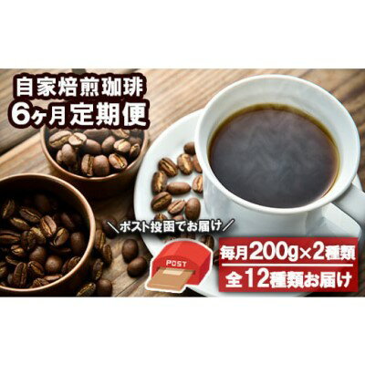 【ふるさと納税】コーヒー粉 定期便 6ヶ月 自家焙煎 Morrow珈琲 200g 2種 セット 詰め合わせ コーヒー豆 珈琲豆 珈琲粉 コーヒー ドリップコーヒー コーヒードリップ ドリップ 自家焙煎コーヒー豆 飲料 自家焙煎珈琲 ポスト投函 6回 お楽しみ 福岡 福岡県 小郡市