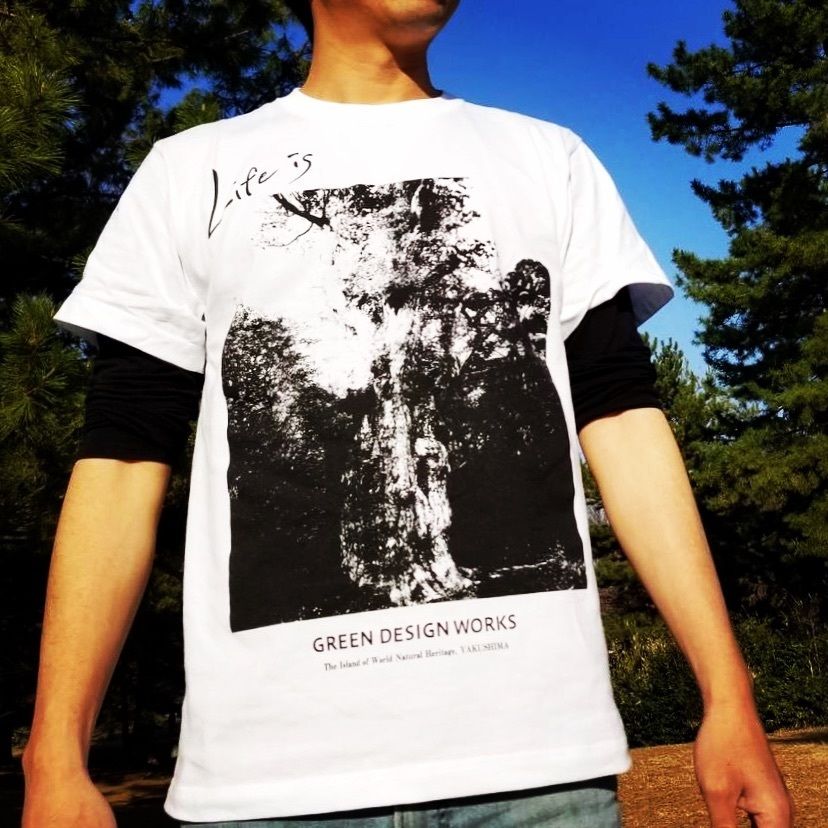 屋久島縄文杉Tシャツ LIFE is (白) Sサイズ