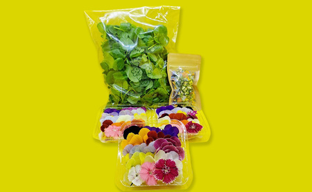 エディブルフラワーセット 食用花Cセット エディブルフラワーセット【生花20輪×3パック クレソン80g ドライ2g】