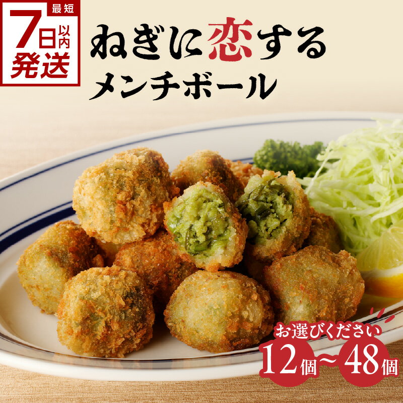 【ふるさと納税】 スピード発送あり！！ねぎに恋するメンチボール 選べる個数(12個・24個・48個) 京野菜 山城ねぎ ねぎ メンチボール 揚げ物 時短 秋田農園