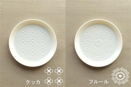 【美濃焼】ラウンドプレート R  4枚セット  ハナモン×フルーレット×クッカ×フルール【カネ一古林商店】食器 皿 プレート セット 小皿 ケーキ皿 取り皿 ホワイト 白 シンプル かわいい おしゃれ