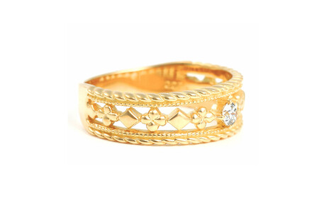 セブン クラブ ダイヤリング　0.07CT　R3987DI-Y　イエローゴールド【サイズ：7号～18号（0.5号刻み対応可）】 ダイヤモンド 指輪 リング ギフト プレゼント 贈り物 K18 YG