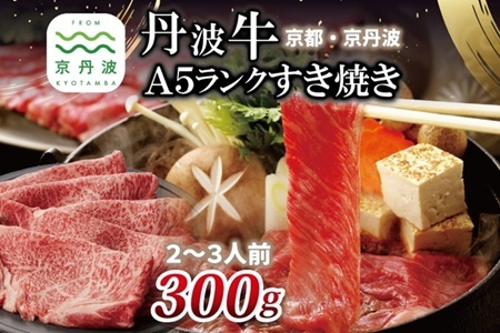 【京丹波・丹波牛】 丹波牛 A5ランク すき焼き用 300g 2～3人前 【 黒毛和牛 国産牛 すき焼き お鍋 丹波牛 霜降り わりした付き 京都 丹波 いづつ屋 】【2026年1月中旬以降発送】 [028IZ001]