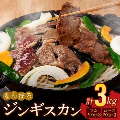 ふるさと納税 南幌町 北海道南幌町 なんぽろジンギスカン ロース・ラム肉セット 3kg (各500g×3パック) マトン