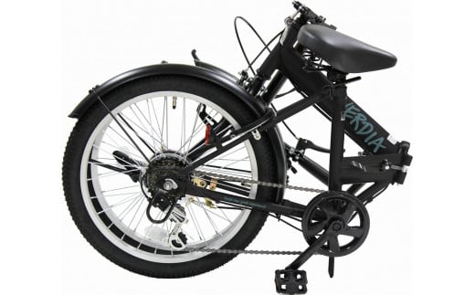 折りたたみ自転車 20インチ 6段変速 ワイドタイヤ ヴェルディア 街乗り 通勤 通学 安定走行 フォールディングバイク ブラック│武田産業 人気返礼品 三重県 四日市市 ふるさと納税 ブラック