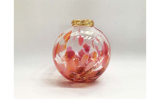 ＜ガラス作家 川田絢子＞花器「春の風」 硝子 ガラス 花器 花瓶 川田絢子 贈り物 ギフト  工芸品 F6L-1239