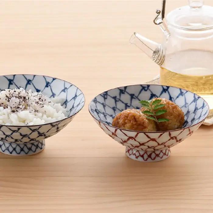 【波佐見焼】手描き掛け網 茶碗 大 ・ 中・ 小 3点セット【まるしん】 どんぶり 丼 食器 [WD13]  波佐見焼
