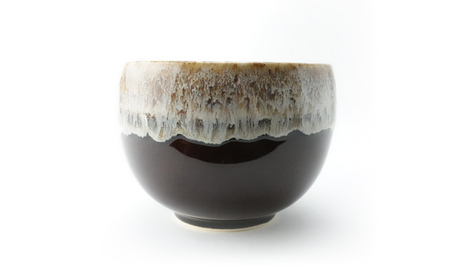 【波佐見焼】Folk Design ラウンドボウル 飴茶白唐津流し 1点【玉有】[IE46]
