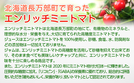 エンリッチミニトマト　ジュース・ジャム・ケチャップセット 【 ふるさと納税 人気 おすすめ ランキング エンリッチミニトマト トマト ミニトマト トマトジュース ケチャップ ジャム 北海道 長万部町 