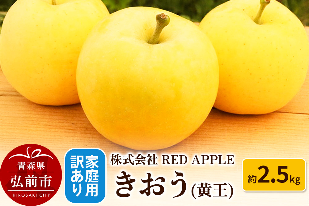 りんご【訳あり】家庭用 きおう（黄王）約2.5kg
