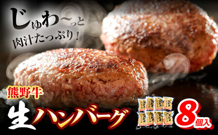 ハンバーグ 熊野牛 生ハンバーグ 8個入り