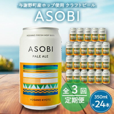 【ふるさと納税】【毎月定期便】【与謝野町産ホップ使用クラフトビール】 ASOBI　350ml ×24本セット全3回【4058788】