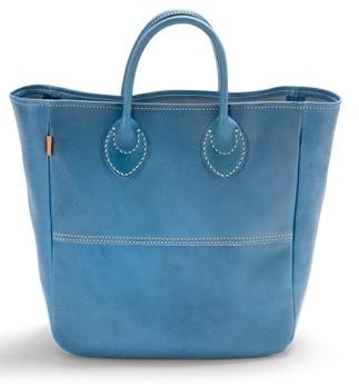 
            栃木レザー使用｜ソフトな手触り 本革 A4対応トートバッグ｜Tote bag 03 M｜ブルー｜minca（全7色）
          