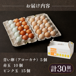 【ミシュランも愛用中】 山梨県産 トリコロール たまご 30個