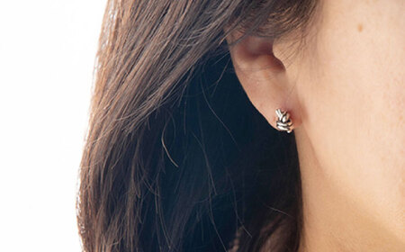 ロッソエブルー Knot pierce S シルバー 925 両耳用 結び スタッドピアス 岐阜市 / アフェクト[ANGT012]