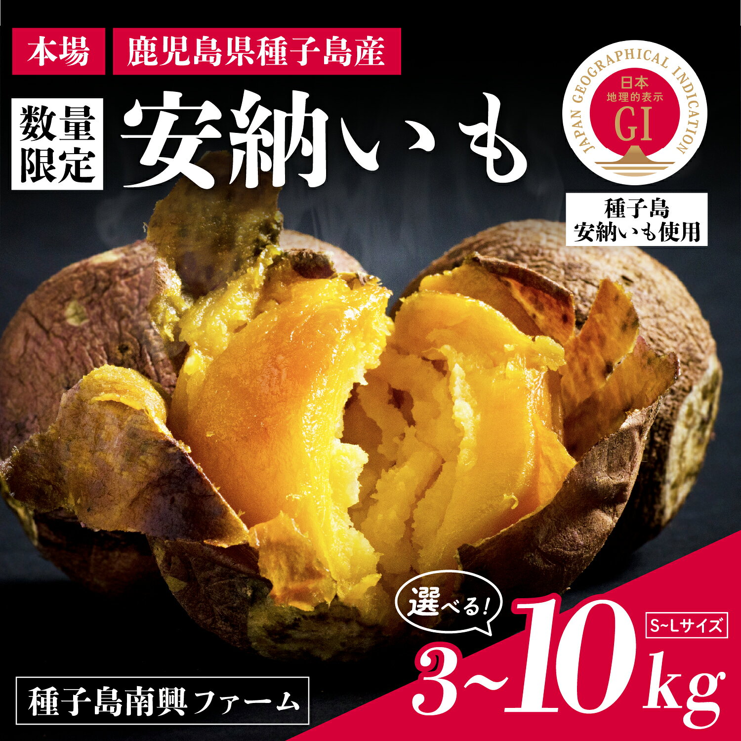 【ふるさと納税】【先行予約】 本場 種子島産 安納芋 選べる 容量 3kg / 5kg / 10kg 南興ファーム さつまいも 安納いも 蜜芋 焼き芋 さつま芋 天然 スイーツ 無添加 おやつ 産地直送 送料無料 鹿児島県 南種子町 トンミー市場 《2026年11月下旬～順次発送》