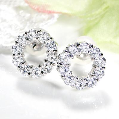 ふるさと納税 韮崎市 ピアス PT900 プラチナ ダイヤ 0.80ct サークル ピアス スタッド【f208-pt】 |  | 03