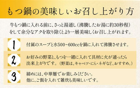 キャンプ飯 ぷるるんもつ鍋セット 中華麺付き！（約2～3人前）みそ味 越前のホルモン屋 国産牛 / 味噌 モツ鍋 小腸 ホルモン 鍋 国産 国産牛 牛ホルモン おつまみ 冷凍 お試しセット 人気 アウ