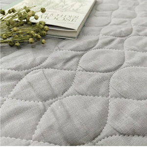 ＜ダブル＞艶やかリネン100%敷パッド(140×205cm)グレー LIN-3W-GY