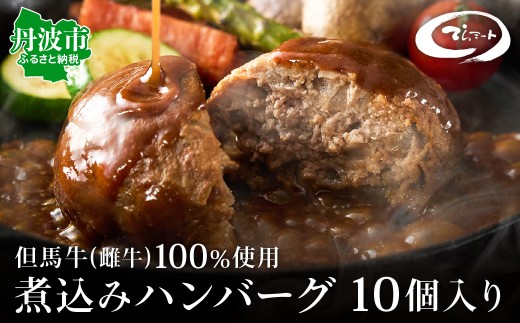 但馬牛 煮込みハンバーグ 10個入り てらミート特製 兵庫県丹波市産 雌牛こだわり 大容量 ギフト向け