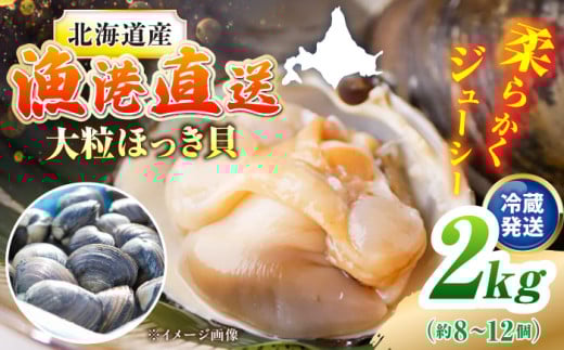 7月中旬以降順次発送！厚真町近海で獲れた 活ほっき貝 2kg（約8〜12個）《厚真町》【鵡川漁業協同組合】 ほっき ほっき貝 ホッキ ホッキ貝 北寄貝 海鮮 冷蔵配送 北海道 [AXAL005]
