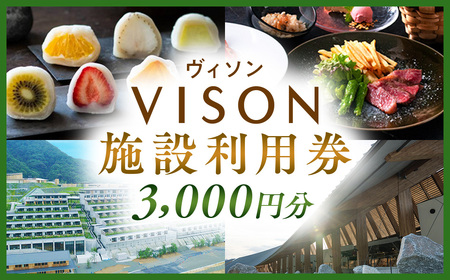 日本最大級の 商業 リゾート 施設　VISON [ ヴィソン ] ギフト 券 （3,000円分）| 多気町 宿泊 食事 補助券 ホテル
