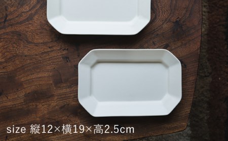 【波佐見焼】八角 プレート (中) 白マット釉 2枚セット 食器 皿【イロドリ】[KE37]