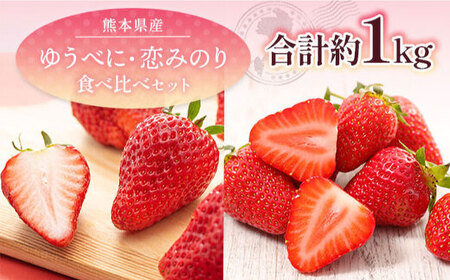 【先行予約】 ゆうべに・恋みのり 食べ比べセット 約1kg 果物いちご苺ZBG064