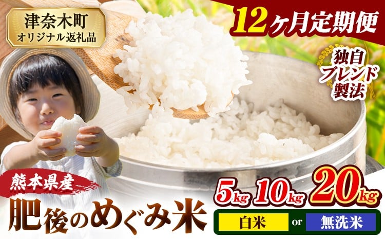 
                  【12ヶ月定期便】無洗米 も選べる 熊本県産 ブレンド米 肥後のめぐみ米 5kg 10kg  20kg 熊本県産 ふるさと納税 精米 米 こめ ふるさとのうぜい コメ お米 おこめ《お申込み翌月から出荷》
                