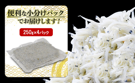 ＜冷凍250g×4パック＞ 義丸のだんじりしらす (釜揚げしらす) 1kg しらす 釜揚げしらす シラス 小分け 冷凍 岸和田 だんじりしらす 新鮮 泉州 特産 パック 個包装 国産 産地直送 便利 