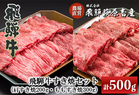 【冷凍】飛騨牛すき焼セット (肩すき焼 200g　ももすき焼 300g) 牛肉 国産 ブランド牛【22-7】