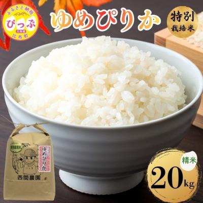 ふるさと納税 比布町 【令和8年産 新米先行受付】特別栽培米 ゆめぴりか 精米 20kg(5kg×4) 【西間農園】