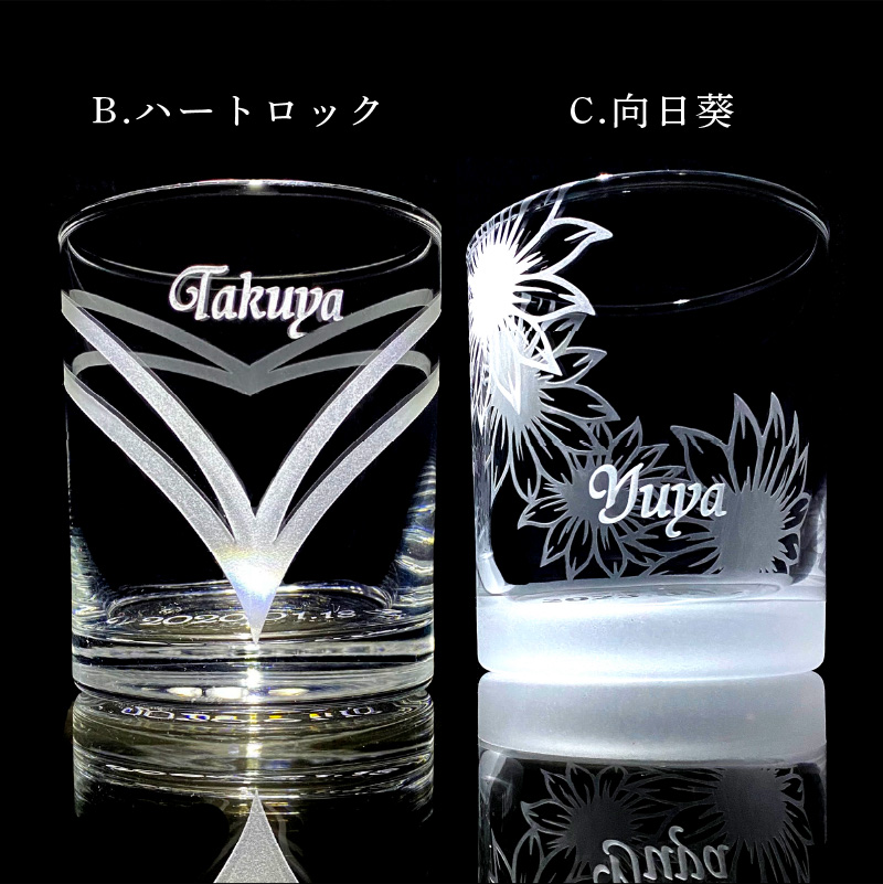 硝子彫刻 オリジナルロックグラス 1個 名入れ デザイン プレゼント 父の日 母の日 実用的 還暦 還暦祝い 内祝い 出産 出産祝い 結婚祝い グラス ビール 贈答 贈答品 手作業 工芸品 潟上市 人