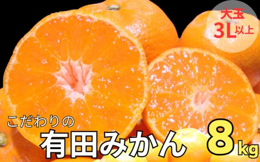 【農家直送】有田みかん 約8kg 大玉3L以上 有機質肥料100% ※2024年12月初旬～1月中旬に順次発送(お届け日指定不可)/みかん ミカン 温州みかん 柑橘 有田 和歌山 産地直送