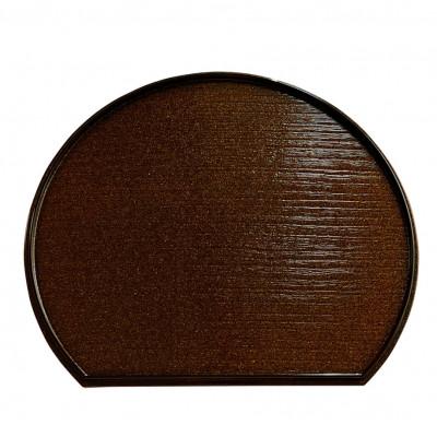 ふるさと納税 海南市 紀州塗り PC 半月盆 煌きシリーズ 【黒縁 尺 30cm】 お盆