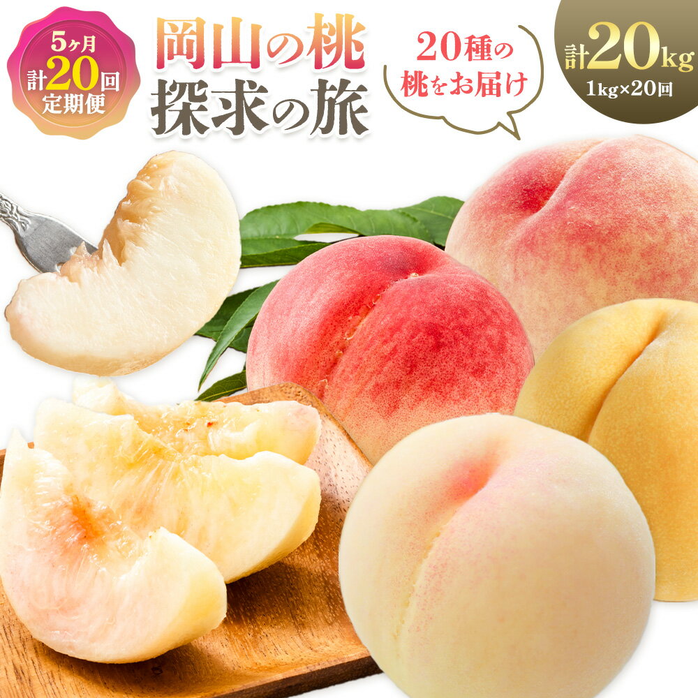 【ふるさと納税】桃 5ヶ月 計20回 定期便 岡山 の 桃 探求の旅 20種 各1kg 計20kg 晴れの国おかやま館(漂流岡山)《7月中旬-12月中旬頃出荷》岡山県 笠岡市 桃 もも 果物 フルーツ デザート 送料無料 【配送不可地域あり】（離島）