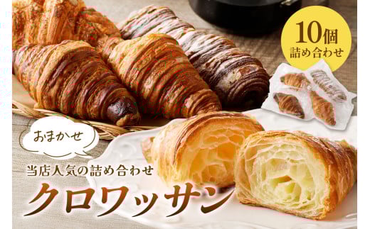 1月発送：【訳あり】発酵バター クロワッサン10個詰め合わせ　＜チーズやチョコのクロワッサンなどおまかせ10個入り＞クロワッサン冷凍・パン詰め合わせ　BT00023_01