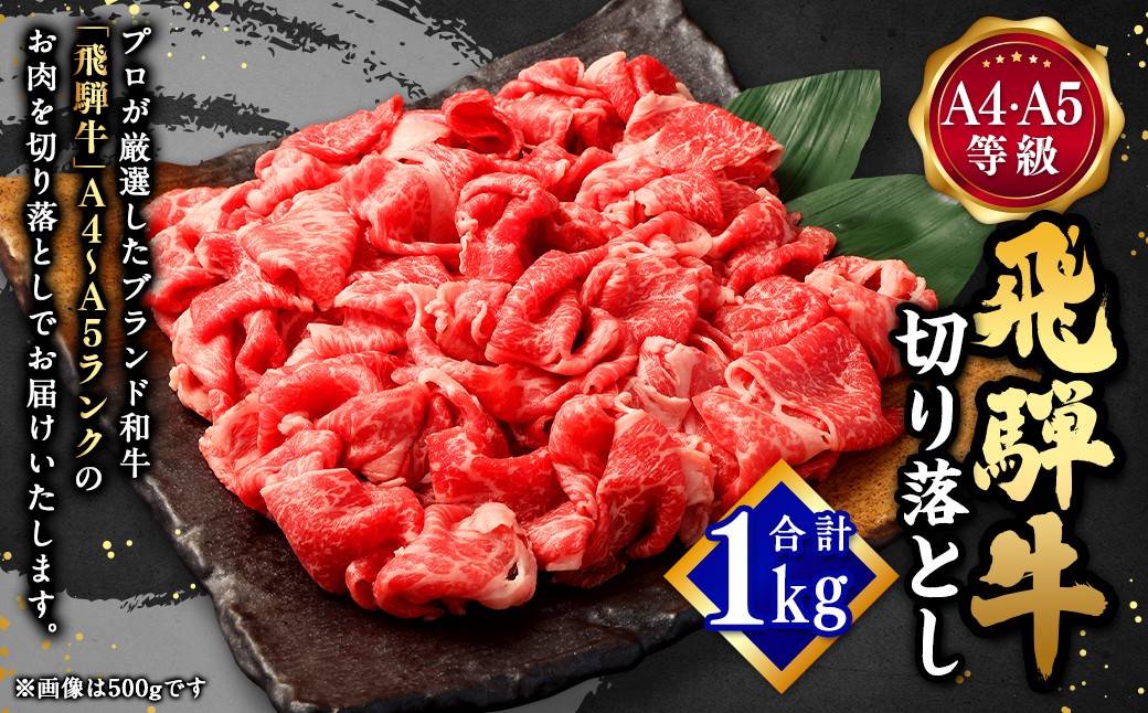 
                  飛騨牛 切り落とし 1kg （ A5 ・ A4等級 ） 和牛 霜降り 旨み 煮込み お肉 ニク にく 肉 牛肉 牛 国産 岐阜県産 冷凍 すき焼き 炒め物
                