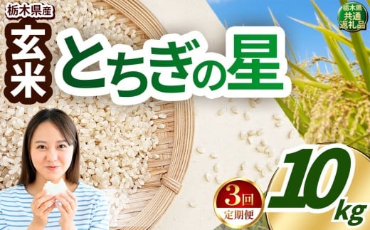 【定期便3回】いちご農家さん応援米！ 令和7年度産 玄米 約10kg とちぎの星 |  真岡市産 米  お米 こめ 玄米 ご飯 ごはん とちぎの星 大粒 限定 ふるさと納税 栃木県 真岡市 送料無料