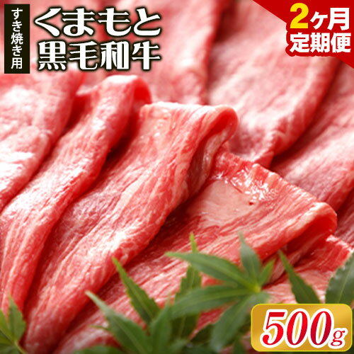 【ふるさと納税】【2ヶ月定期便】牛肉 くまもと黒毛和牛 すき焼き用 500g 長洲町L（桜屋）《お申込み月の翌月から出荷開始》 定期 計2回お届け 熊本県 長洲町 送料無料 黒毛和牛 牛肉 肉 すき焼き