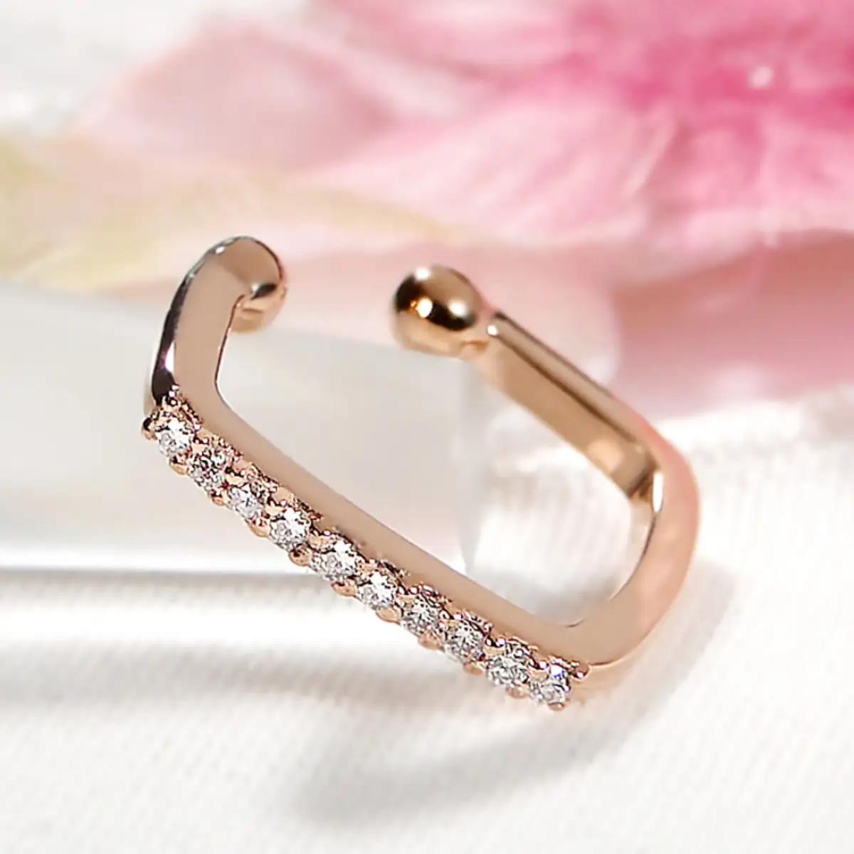 K10PG ダイヤモンド イヤーカフ【0.05ct】【片耳用】 EmP0066-10P SWCJ019-b