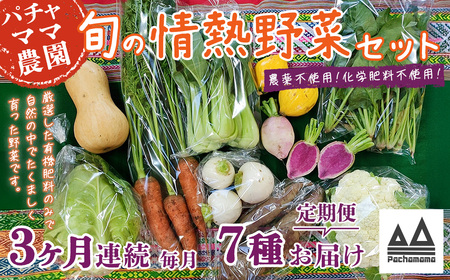 野菜 無農薬 農園自慢の情熱野菜セット 7品 【 3ヶ月 連続 お届け 】