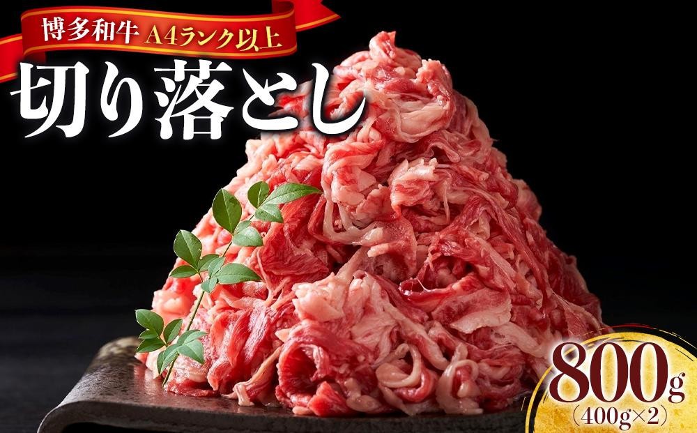 
            【定期便全3回】博多和牛A4ランク以上切り落とし　訳あり！　800g（400g×2個）【牛肉 肉 牛 和牛 博多和牛 ブランド牛 切り落とし 訳あり 使いやすい 便利  A4 ランク冷凍 おすすめ 筑前町 ふるさと納税 送料無料 FL084】
          