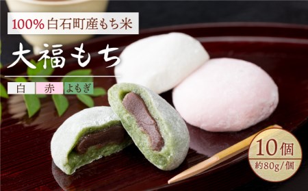 【おやつにうれしい！】白石産もち米使用 大福もち（白、赤、よもぎ） / 和菓子 スイーツ 詰め合わせ 冷凍 九州 [IAM002]
