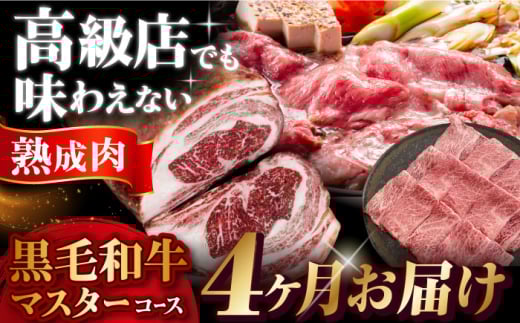 【定期便/ふるさと納税限定】専用調味料付き 熟成黒毛和牛マスターコース （４カ月）肉 ブロック 赤身 サーロイン 焼肉 すき焼き 肉 牛 和牛 赤身 A5  ローストビーフ ステーキ 焼肉 食べ比べ ギフト 大阪府高槻市/株式会社ＭＡＲＢＬＡＮＣ[AOAS004]